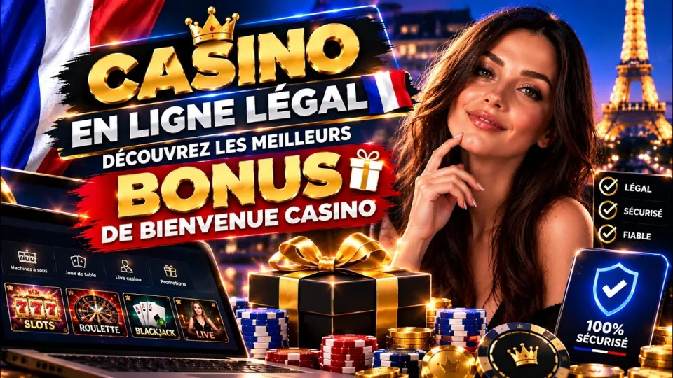 Casino en ligne légal. Découvrez les meilleurs bonus de bienvenue casino 🏆🎁